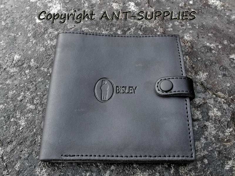 Closed View Of The Bisley Black Leather Shotgun Certificate Wallet