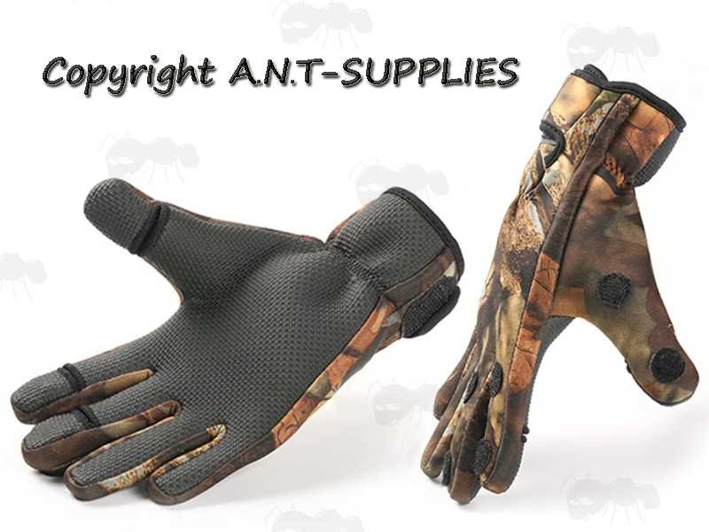 Pine Camouflage Full Finger Hunting Gloves