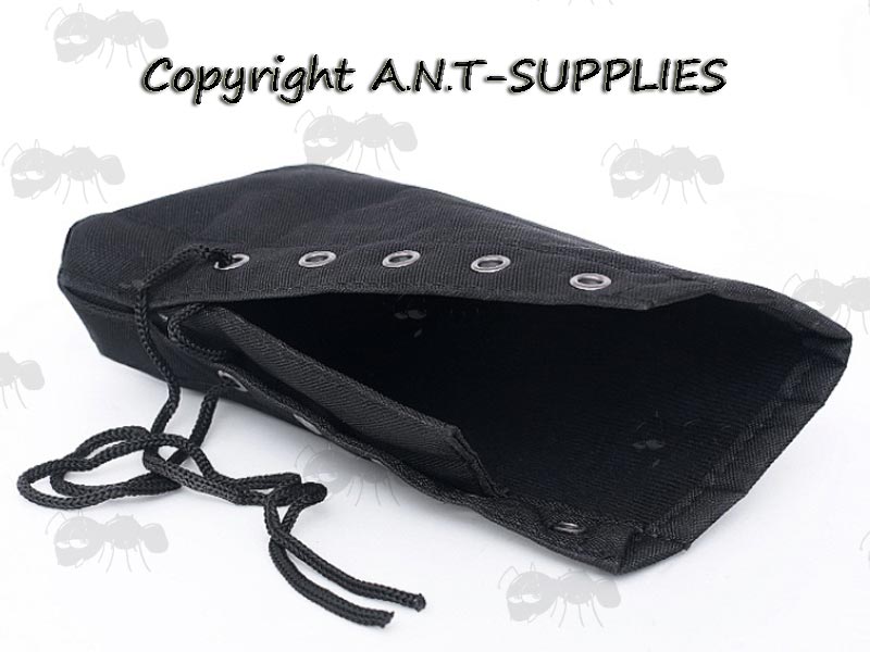 Plain Black Canvas Butt End Cover With Lace-Up Design