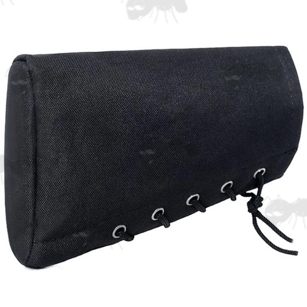 Plain Black Canvas Butt End Cover with Lace-Up Design