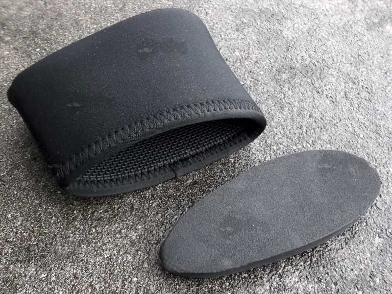 All Black Neoprene Slip-On Gun Recoil Pad Fitted To a Rifle Buttstock