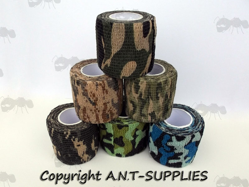 Six Rolls of Assorted Camouflage Stealth Tapes