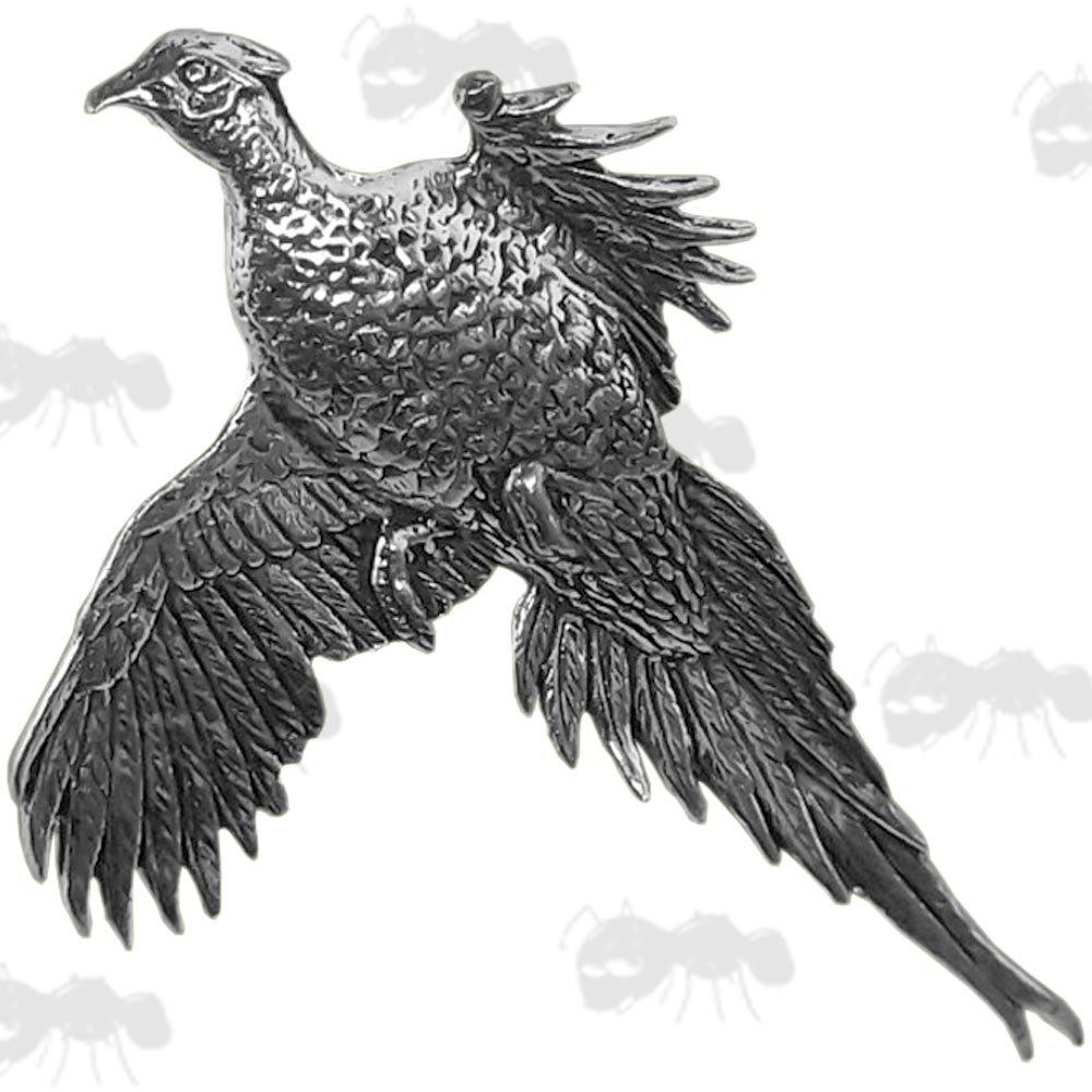 Flushed Pheasant Pewter Badge