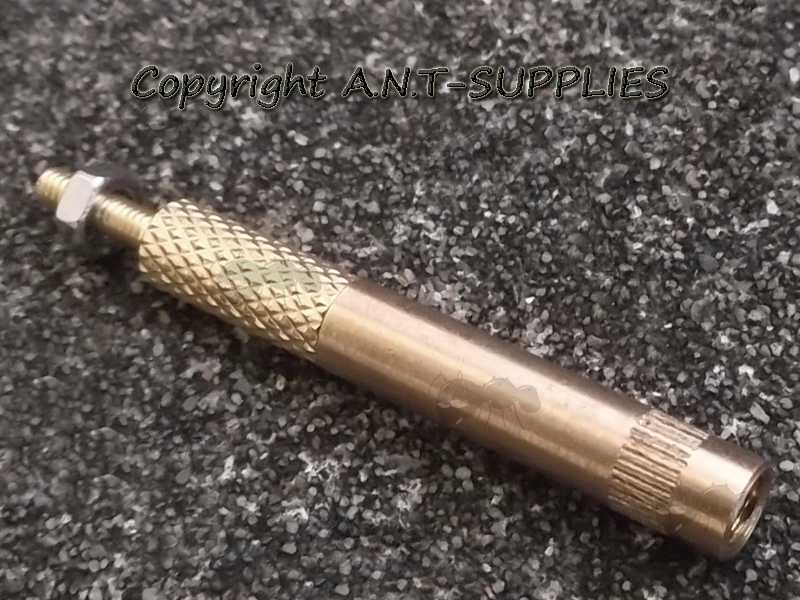 Brass American #8-32 Threaded Gun Barrel Cleaning Rod Adapter for Felt Pellets / Swabs with Steel Nut with UK Rod Thread Adapter