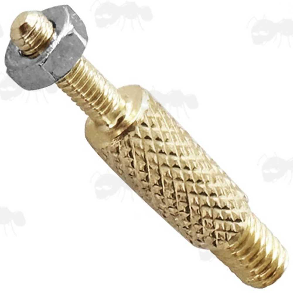 Brass American #8-32 Threaded Gun Barrel Cleaning Rod Adapter for Felt Pellets / Swabs with Steel Nut