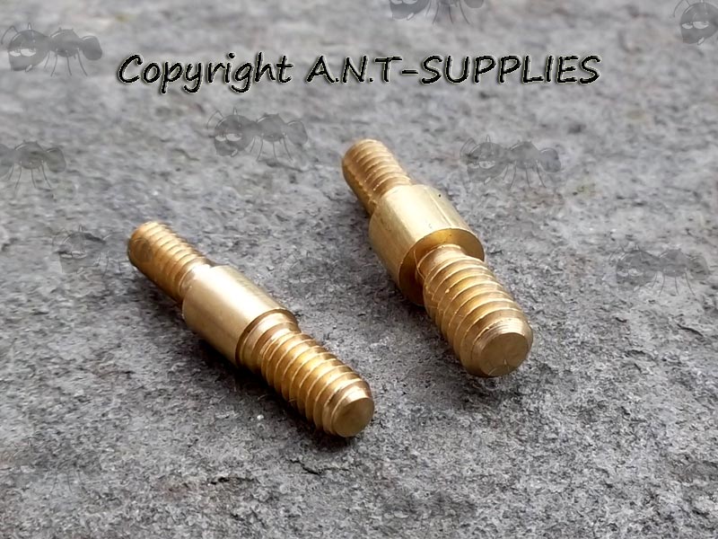 Two Brass Double Male Parker Hale Brass Adapter for .22 and .270 US Swabs to UK Rifle Barrel Cleaning Rods