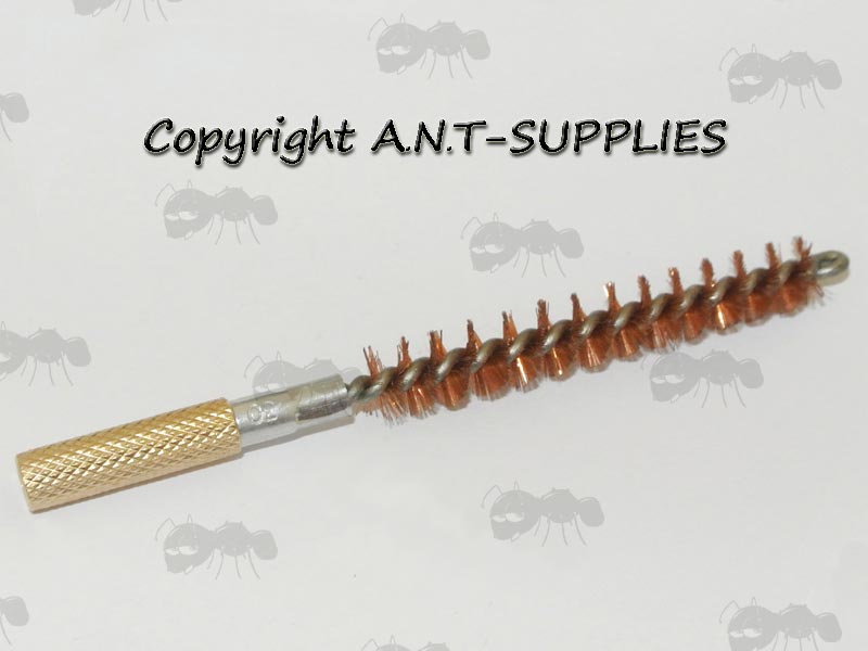 5-40 Female Thread to 8-32 Female Thread Barrel Cleaning Rod Adapter Fitted with Bronze Bristle Rifle Brush