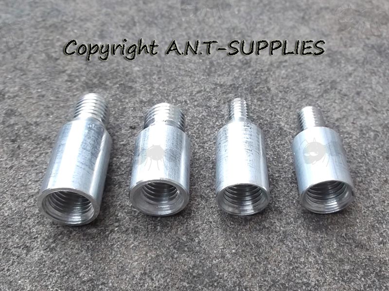 Four Alloy USA, UK, European Shotgun Cleaning Rod Thread Adapters