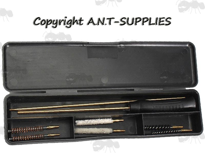 AnTac Standard .22 and .177 Calibre Rifle Barrel Cleaning Rod Kit in Black Plastic Case