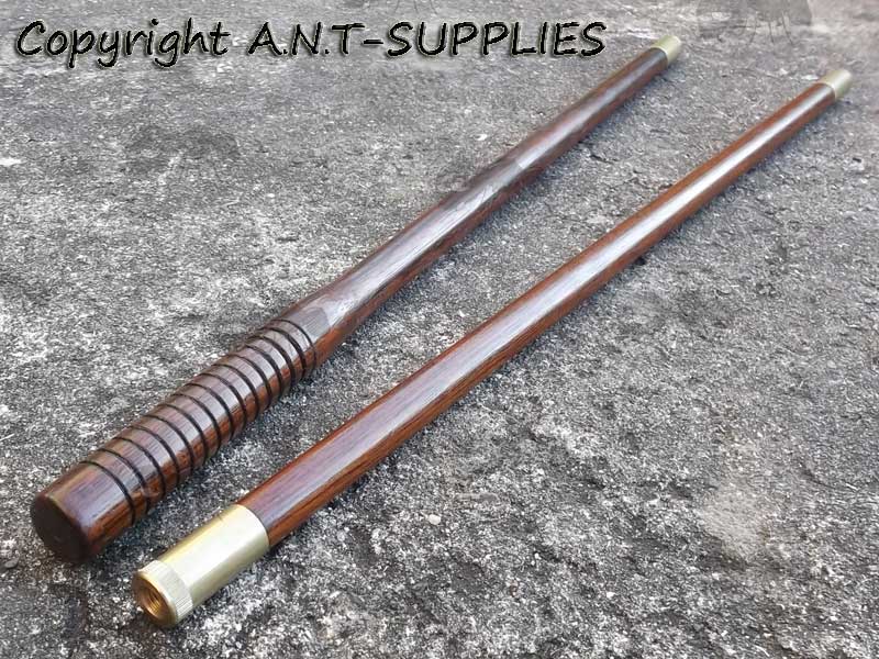 Two Piece Rosewood Shotgun Barrel Cleaning Rod with Large Grip Section and British Threaded Brass Ferrule