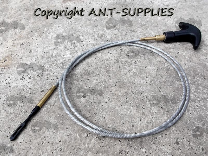 105cm Long Flexible Steel Cable with Clear Plastic Coating and Brass End Fittings with Patch Puller Loop