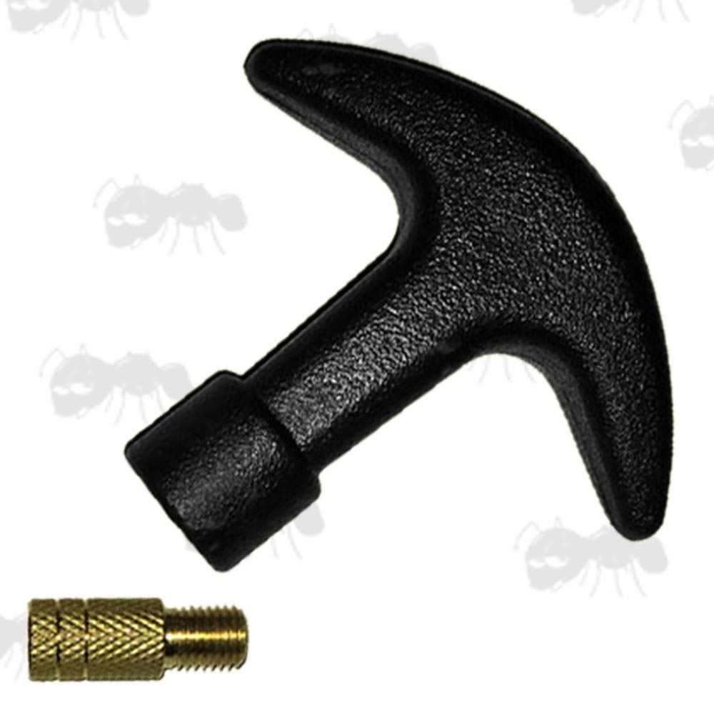 Black Plastic Gun Barrel Rod Handle with Adapter