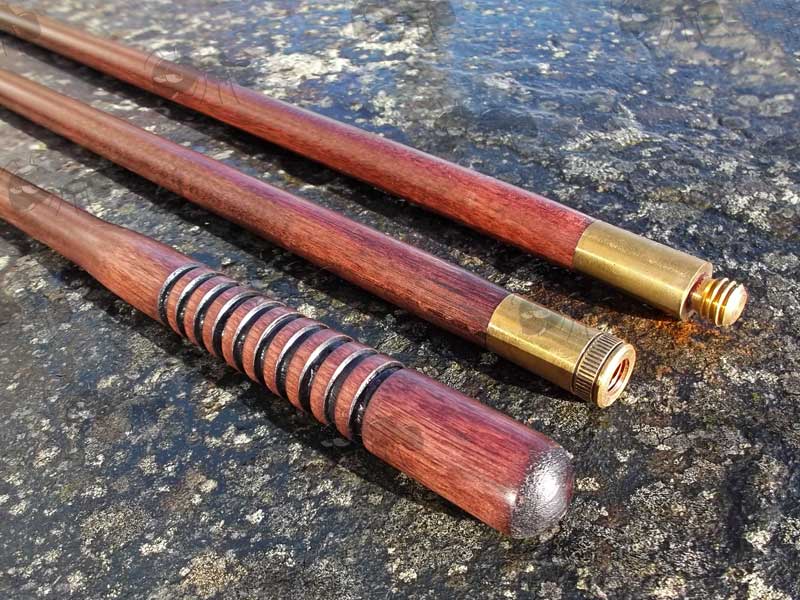 Close Up View of The End Thread and Handle of The Parker Hale Deluxe Three Piece Wooden Shotgun Barrel Cleaning Rod for Black Powder Guns