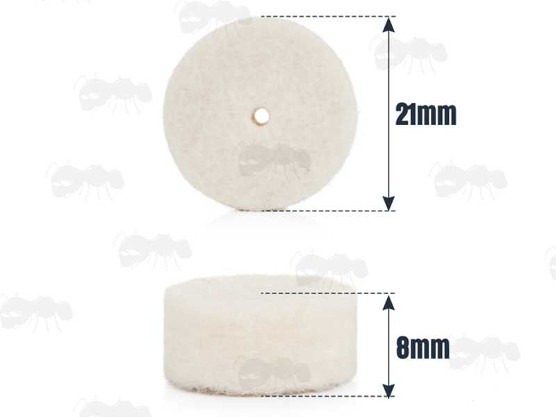 Dimensions of The 12 Gauge Shotgun Barrel Cleaning Drilled Felt Swabs