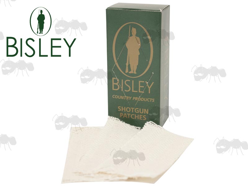 Box Of 25 Pre-Cut Bisley Shotgun Barrel White Fabric Cleaning Patches