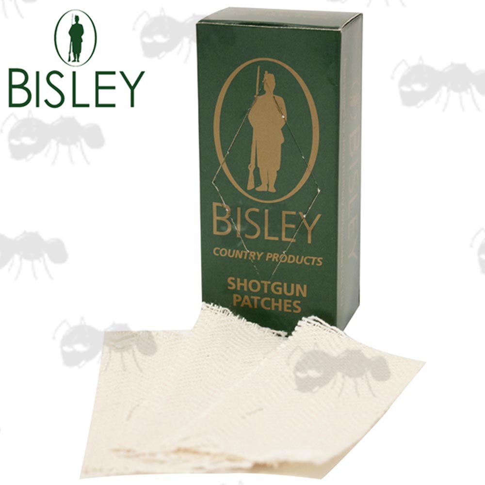 Box Of 25 Pre-Cut Bisley Shotgun Barrel White Fabric Cleaning Patches