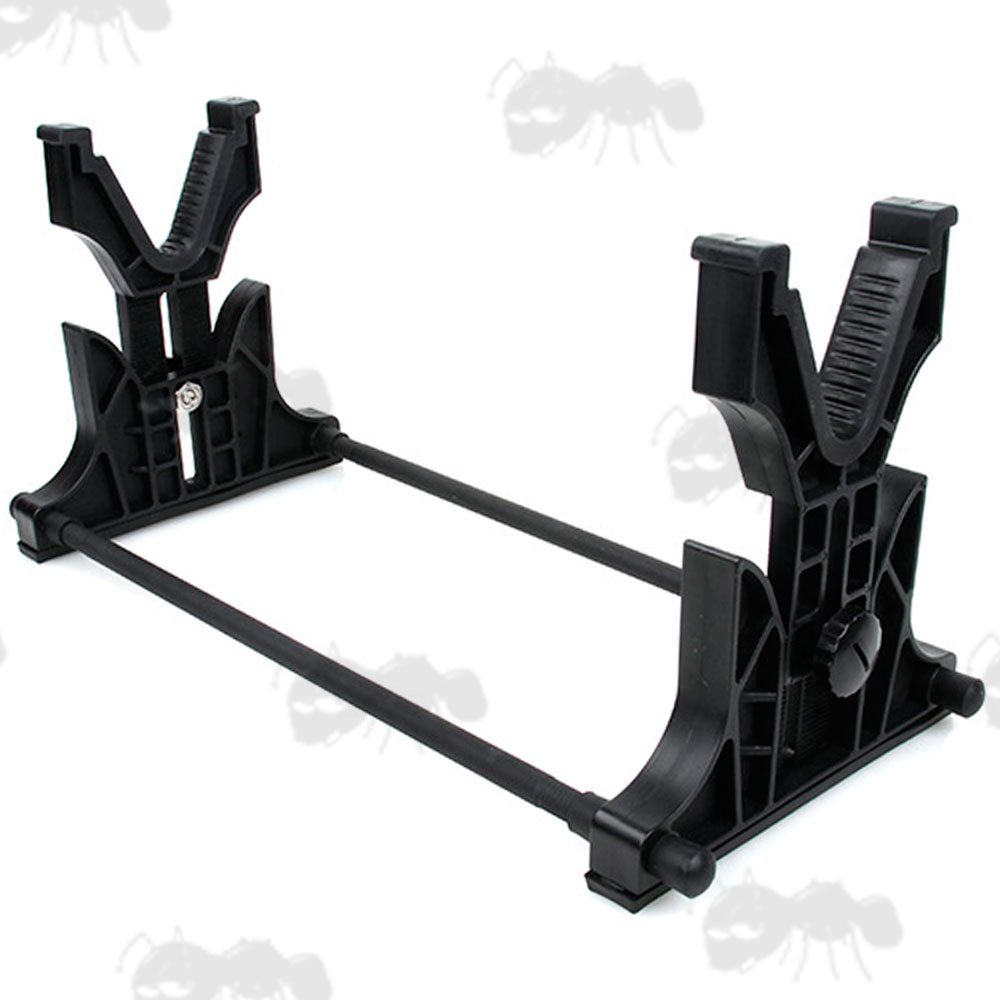 Black Polymer and Aluminium Gun Maintenance Cradle Rest with Adjustable Rack Height