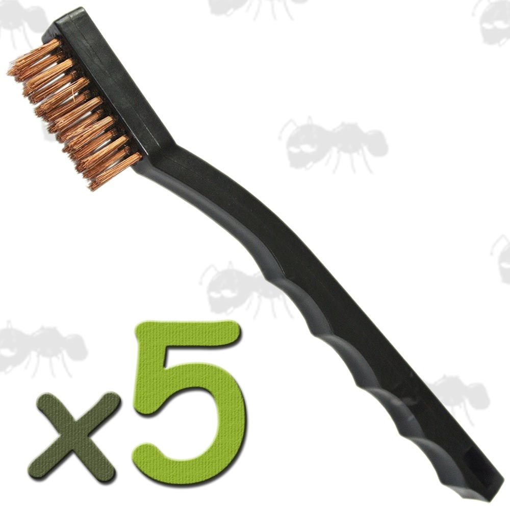 Gun Cleaning Brush with Angled Phosphor Bronze Nylon Bristle Head