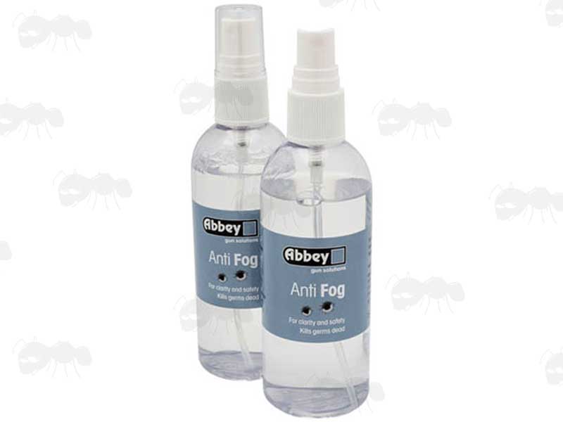 Two Spray Bottles of Abbey Anti-Fog Optic Lens Liquid