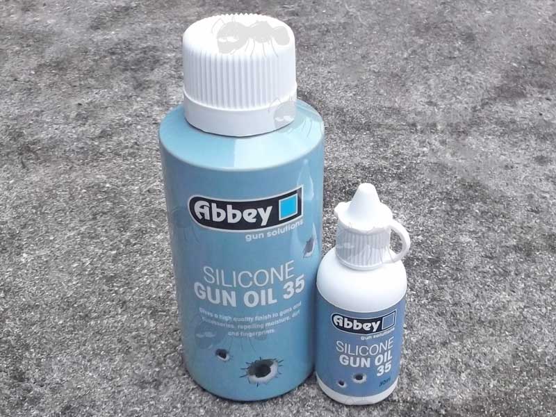 30ml Dropper Bottle and 150ml Aerosol Spray Can Of Abbey Silicone Oil 35