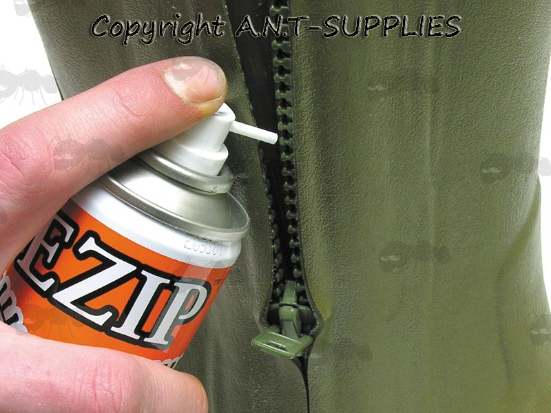 Napier 100ml Aerosol Can Of Ezip In Use On Boot Zip