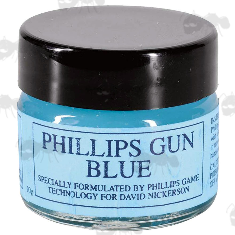 Glass Jar of 20 Grams of Phillips Game Technology Gun Blue Gel
