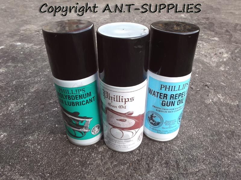 Set of Three Sprays of Gun Oils by Phillips