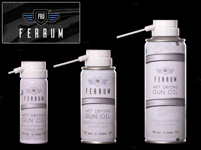 50ml, 100ml and 200ml Spray Cans of Pro Ferrum Gun Oil