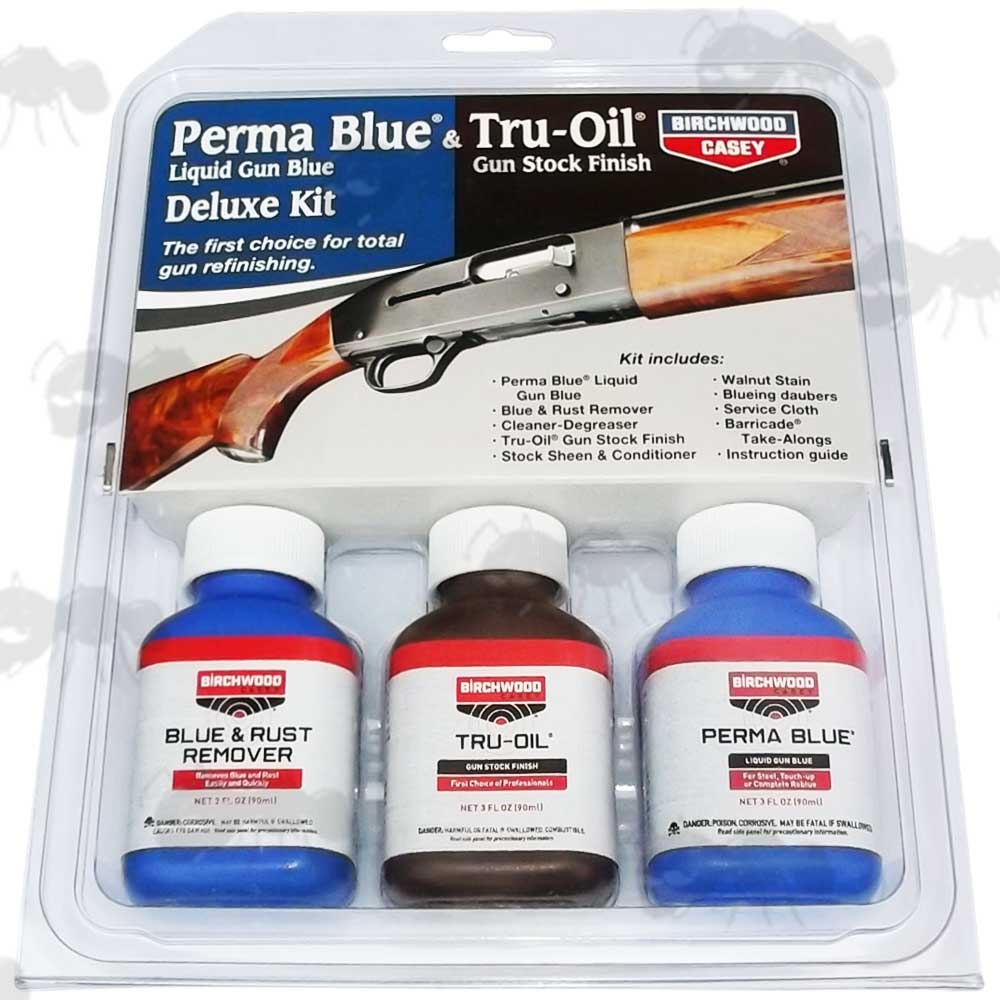 Birchwood Casey Tru Oil and Perma Gun Blue Liquid Kit In Packaging