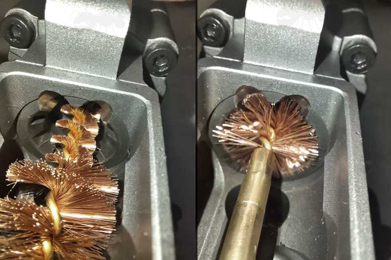 Bronze Chamber Cleaning Wire Brush in Use in Rifle