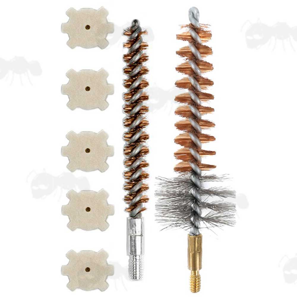 .30 - .308 / 7.62mm Calibre Chamber Cleaning Wire Brushes and Star Felt Pad Set