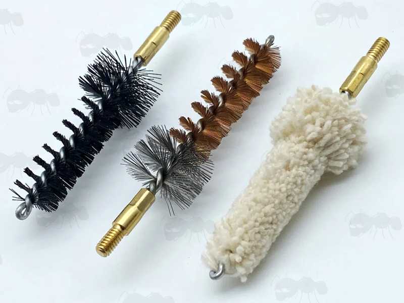 Set of Three .308 / 7.62mm Calibre Chamber Cleaning Wire Brushes and Cotton Mop