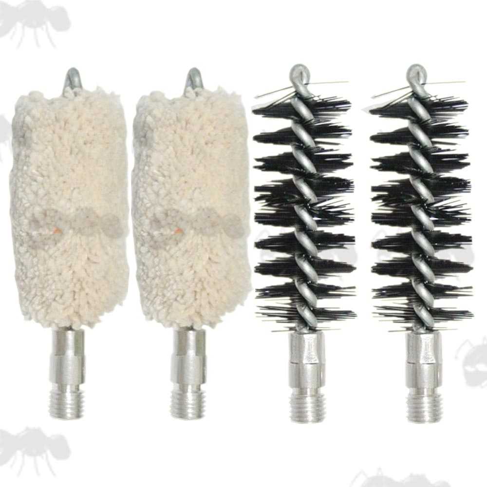 Pair of 20 Gauge #5/16x27 Male Thread Cotton Mop and Nylon Brush Set