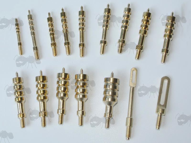 17 Piece Brass Spear Point Jag and Patch Pull Kit in Roll Pouch
