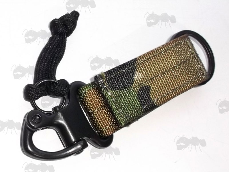 Multicamo Nylon Webbing MOLLE Strap with Locked Snap Shackle and Pull Cord