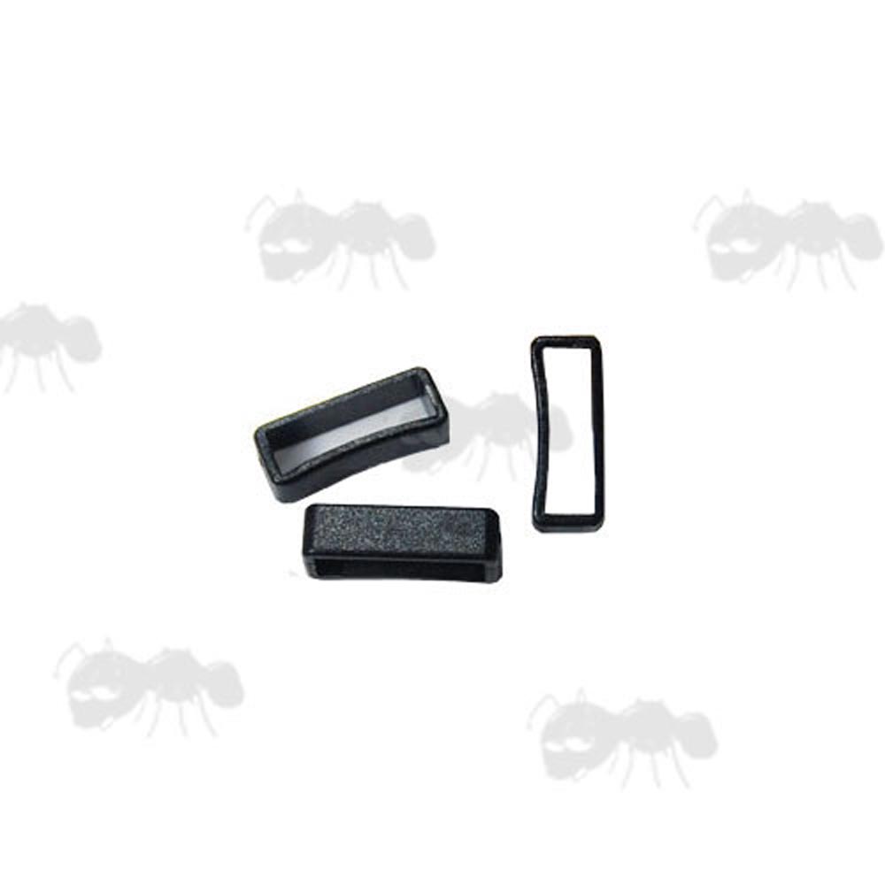 17mm Wide Black Plastic Webbing Keeper Loops