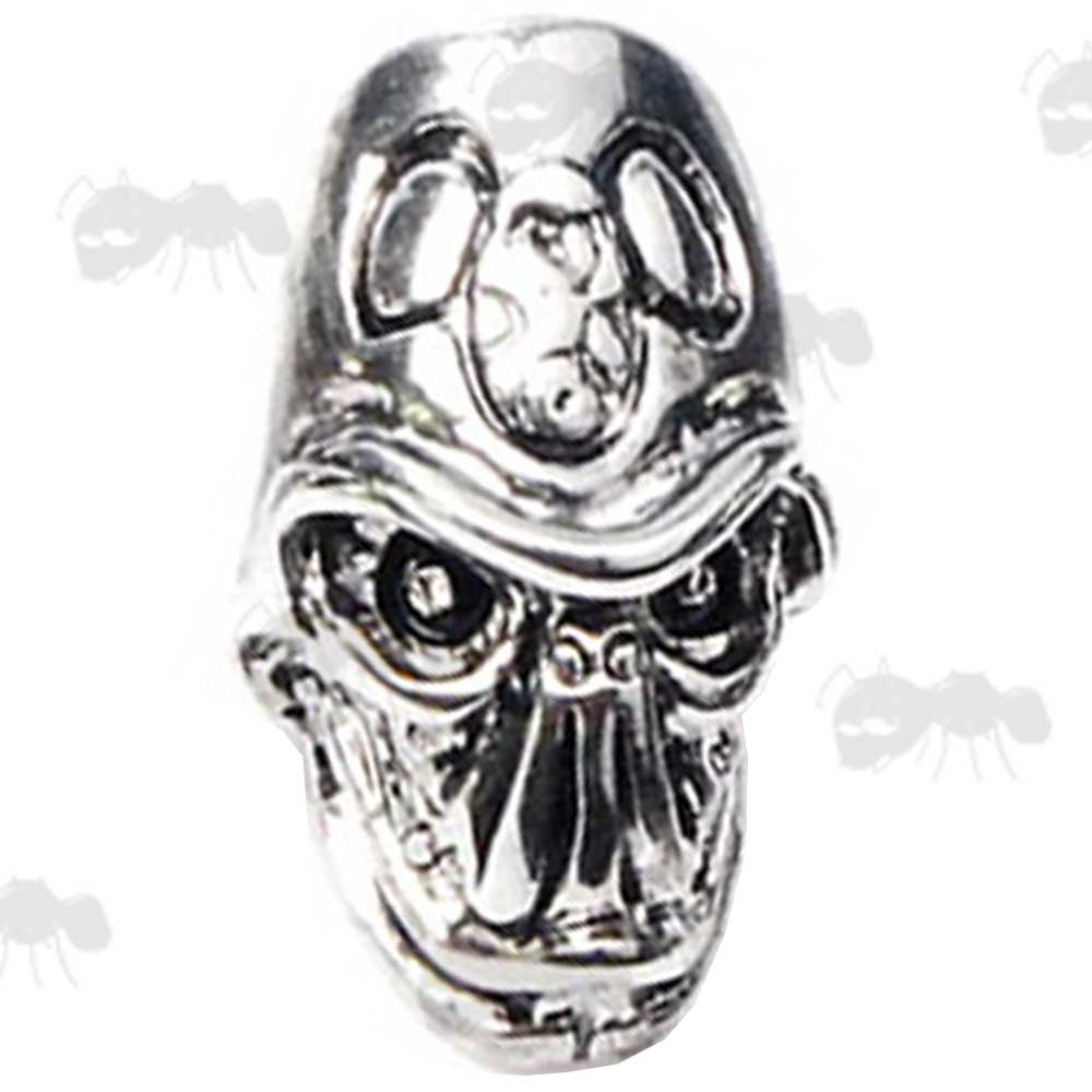 Silver Coloured Helmeted Skull All Metal Paracord Bead