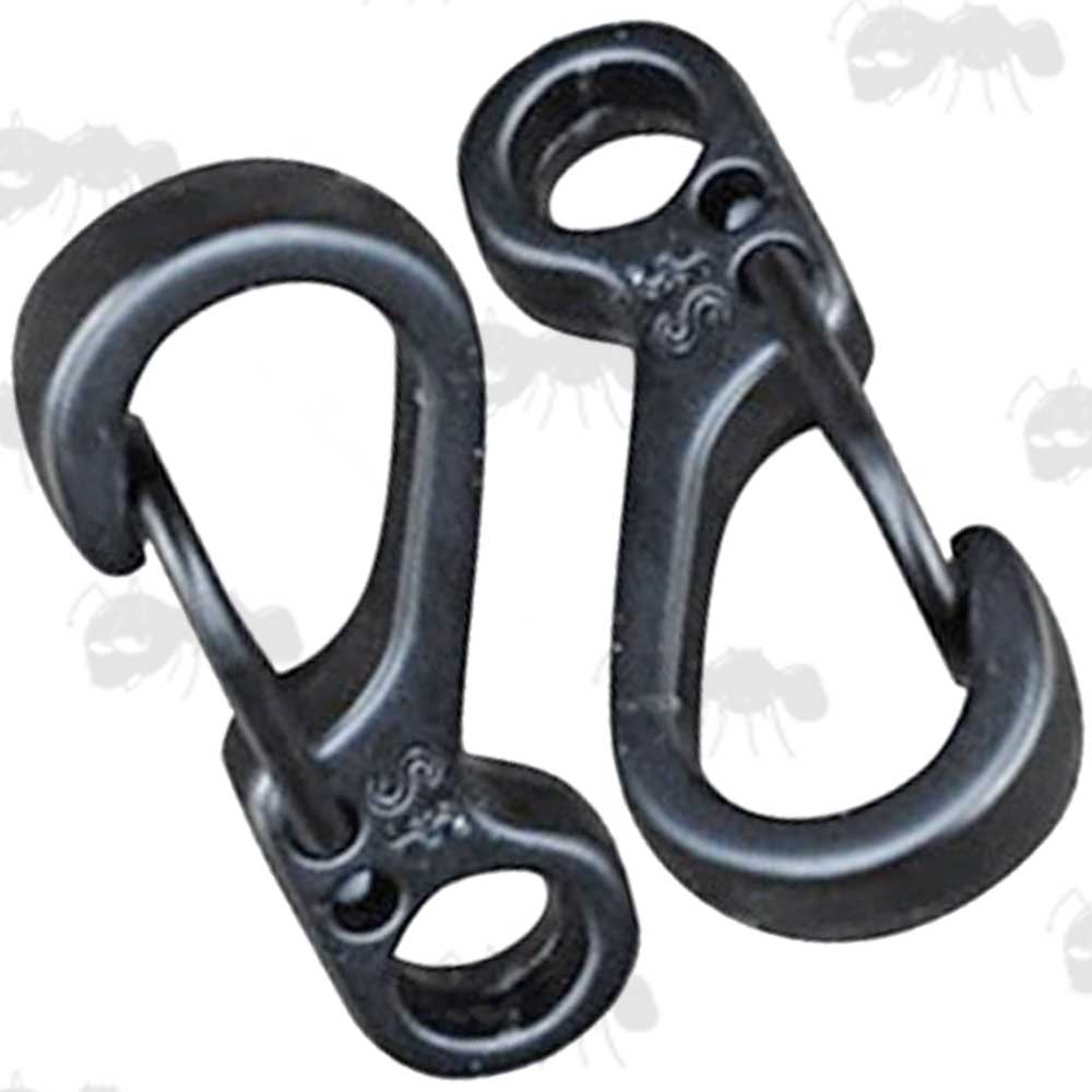 Black Pair of Metal Snap Clips for Paracord Lanyards