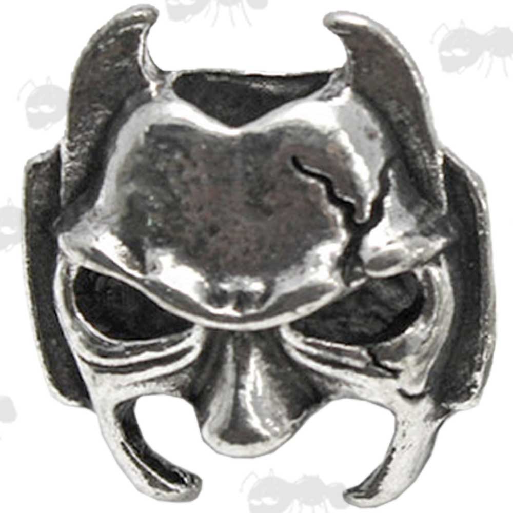 Silver Coloured Batman Mask All Metal Paracord Bead