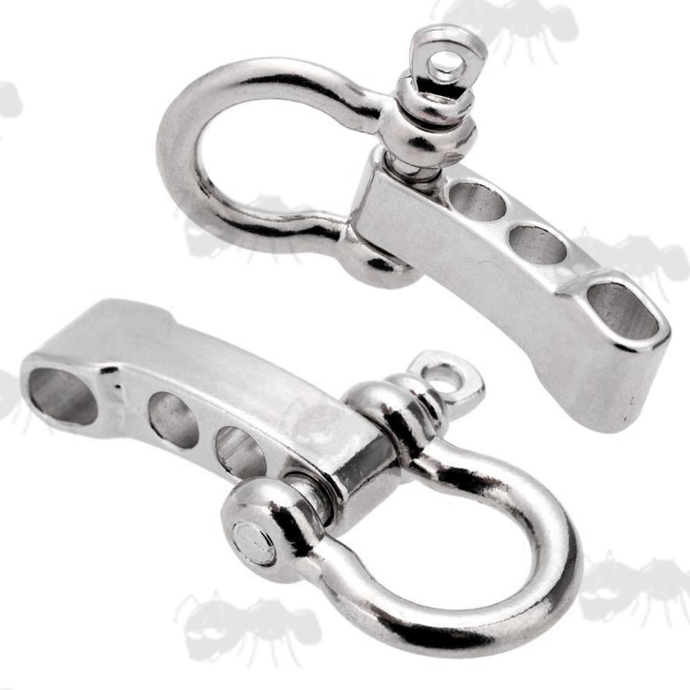 Two Steel O Shaped Adjustable Shackles with Flat Head Pins and T-Shaped Adjuster Bars