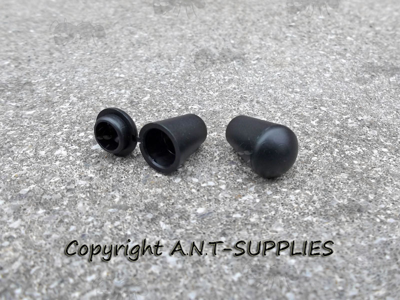 Pair of Black Plastic Paracord End Bell Caps