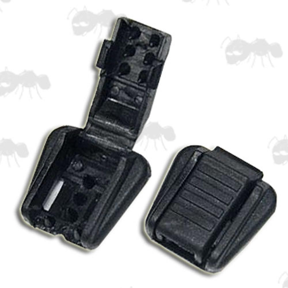 Pair of Black Plastic Zipper Pull Cord End Clips