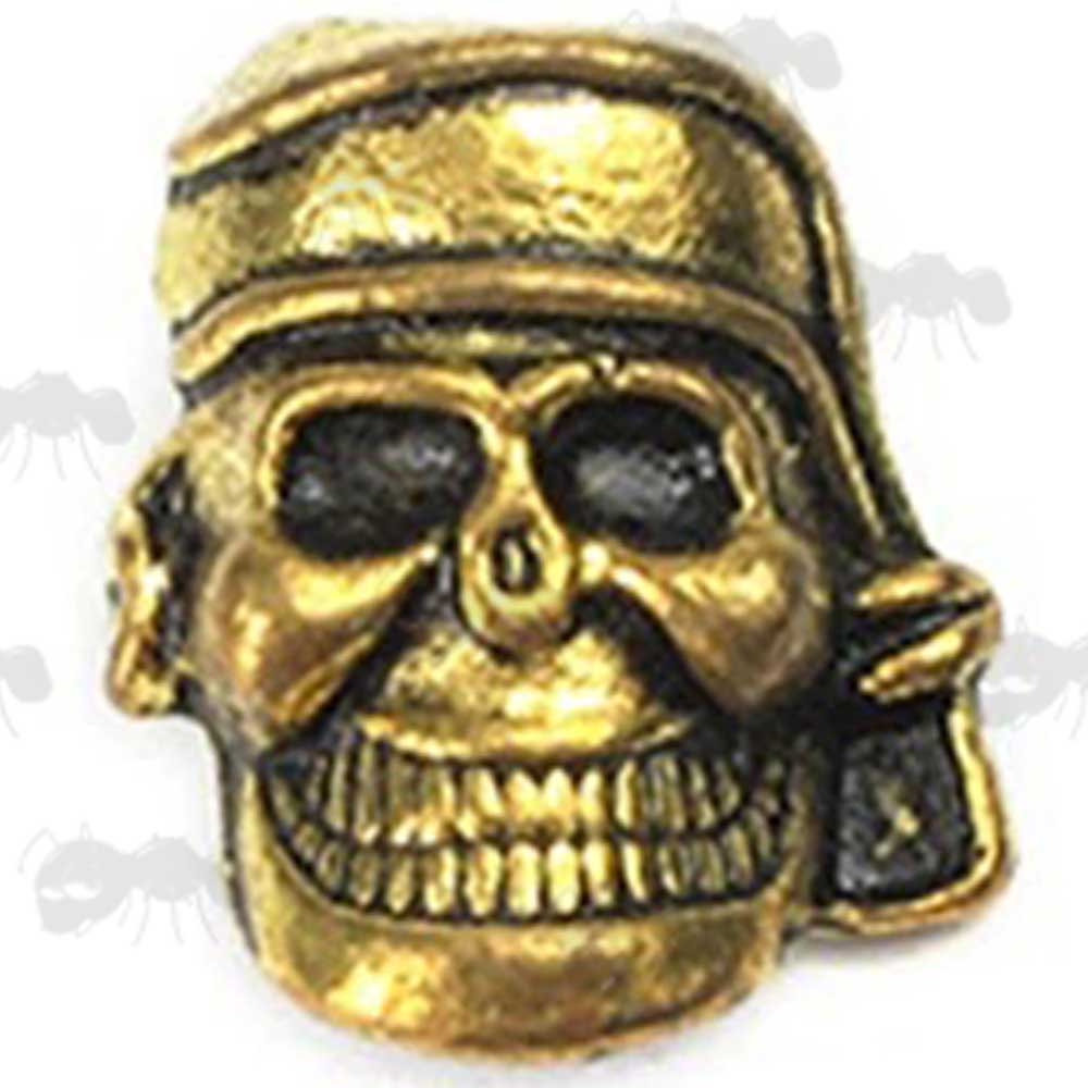 Gold Pirate Head Paracord Skull Bead with Gold Headband