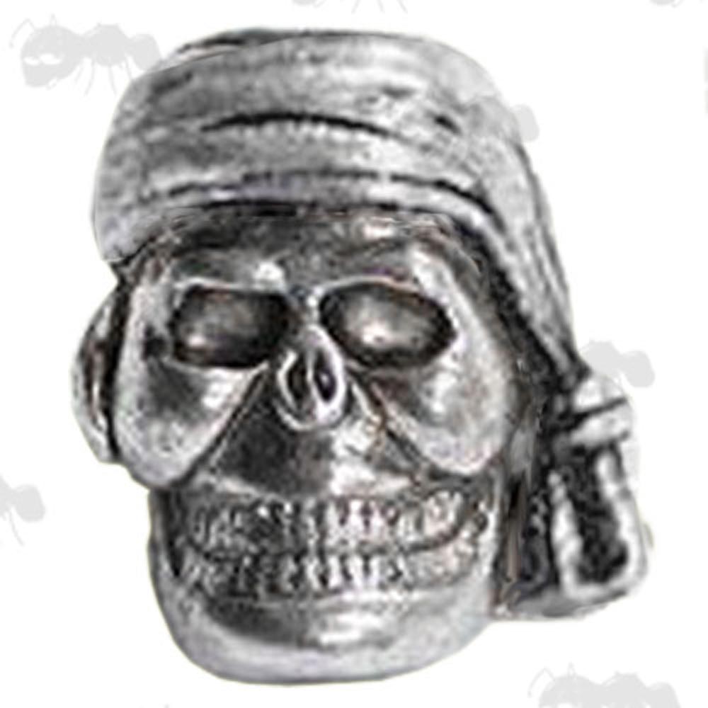 Silver Pirate Head Paracord Skull Bead with Silver Headband
