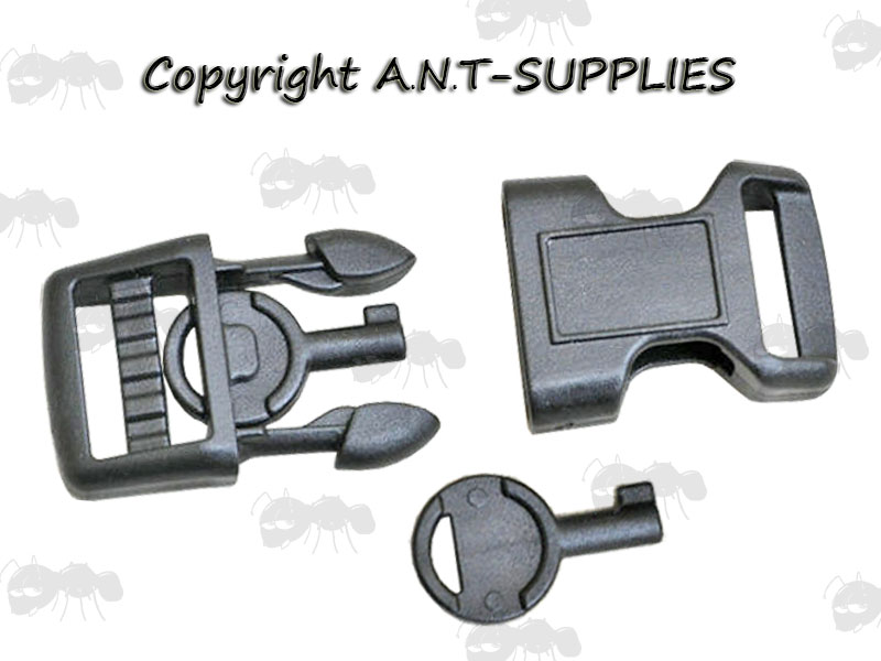 One Black Plastic Buckle With Handcuff Key