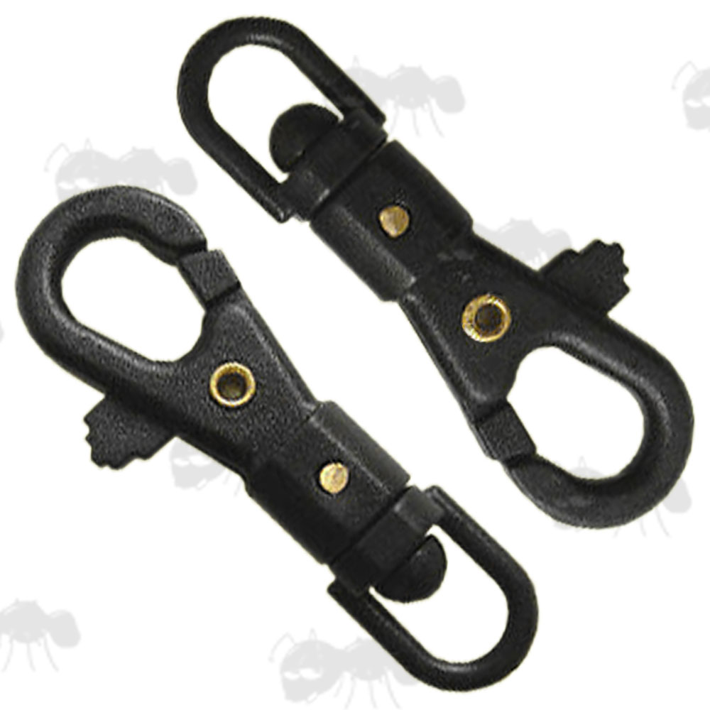 Two ABS Black Plastic Lanyard Lobster Swivel Clips