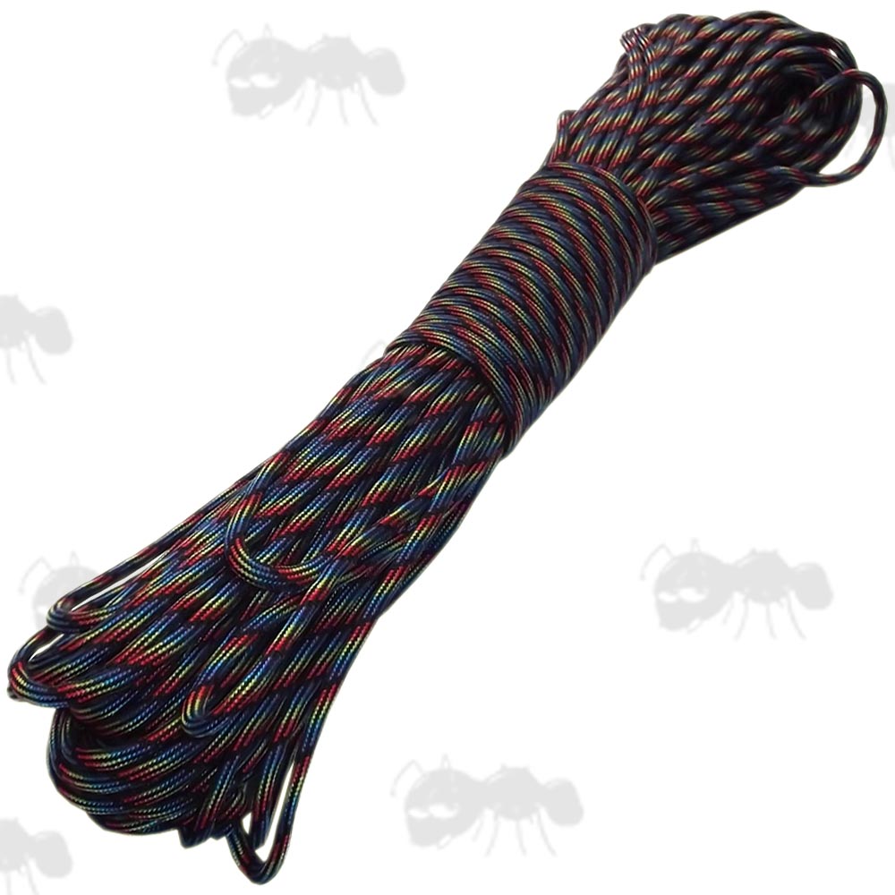 30 Metres Dark Stripes Coloured Paracord