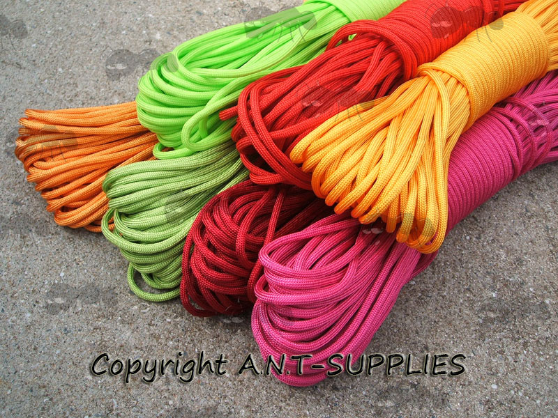 Seven Lengths of Bright Coloured Paracord