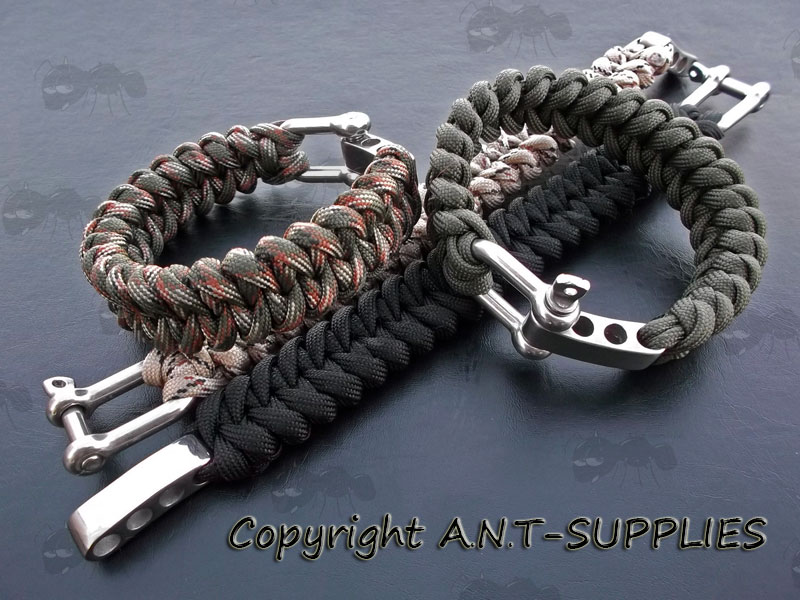 Assortment of Steel Adjustable Length Shackle Bracelets