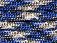 Reflective Thread Blue, White and Black Camouflage Colour Paracord